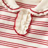 Dave&Bella Toddler Girls Cute Red White Striped Casual A-line Dress