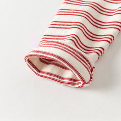 Dave&Bella Toddler Girls Winter Red White Striped Casual A-line Dress