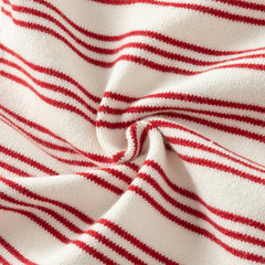 Dave&Bella Toddler Girls Winter Red White Striped Casual A-line Dress