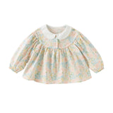 Dave&Bella Toddler Girls Floral Print Cotton Shirts Tops