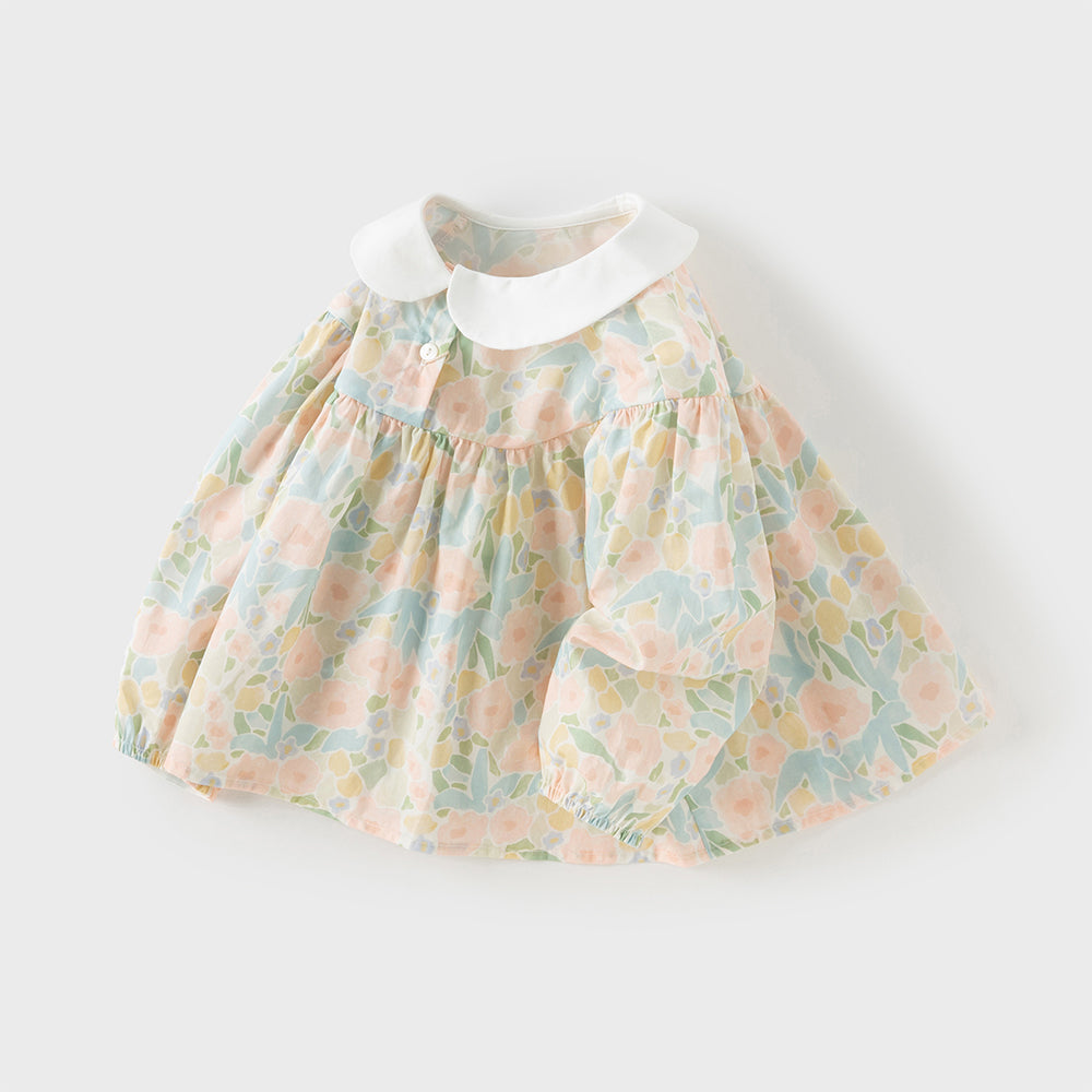 Dave&Bella Toddler Girls Floral Print Cotton Shirts Tops