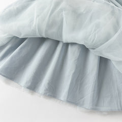 Dave&Bella Girls Autumn Elegance Grey Blue Mesh Charming Princess Dress