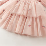 Dave&Bella Toddler Girls Sweet Pink A-line Princess Mesh Dress with Cape