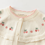 Dave&Bella Kids Girls Cotton Fashion Flower Embroidery Knit Cardigans