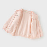 Dave&Bella Kids Girls Cotton Fashion Flower Embroidery Knit Cardigans