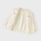 Dave&Bella Kids Girls Cotton Fashion Flower Embroidery Knit Cardigans