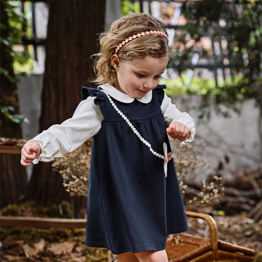 Dave&Bella Toddler Girls Elegance Fake-two-piece Long Sleeve Dress