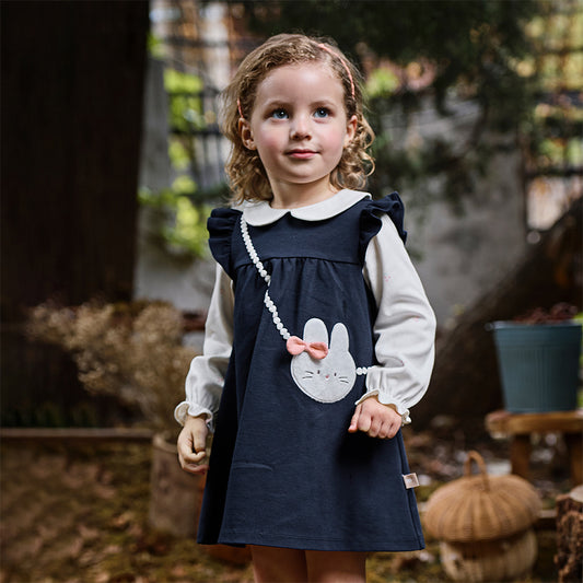 Dave&Bella Girls Autumn Elegance Fake-two-piece Long Sleeve Dress