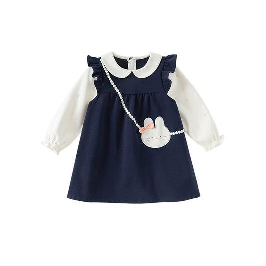 Dave&Bella Girls Autumn Elegance Fake-two-piece Long Sleeve Dress