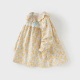 Dave&Bella Toddler Girls Cotton Floral Long Sleeve A-line Princess Dress