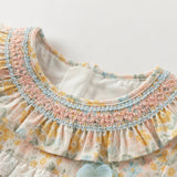 Dave&Bella Toddler Girls Cotton Floral Long Sleeve A-line Princess Dress