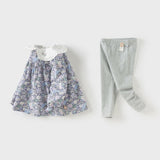 Dave&Bella Toddler Girls Cotton Printed Top Pants Two-piece Outfit Sets