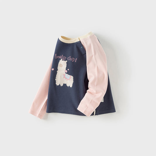 Dave&Bella Girls/Boys Autumn Comfortable Cotton Animal Print T-shirt