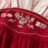 Dave&Bella Toddler Girls Adorable Dark Red Chinese Style Elegant Mesh Princess Dress