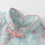 Dave&Bella Toddler Girls Elegance Chinese Style Mesh Floral A-line Party Dress