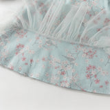 Dave&Bella Toddler Girls Elegance Chinese Style Mesh Floral A-line Party Dress