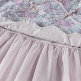 Dave&Bella Toddler Girls Purple Floral Chinese Style Noble Mesh A-line Dress