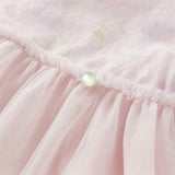 Dave&Bella Toddler Girls Hydrangea Print Mesh Chinese Style A-line Princess Dress