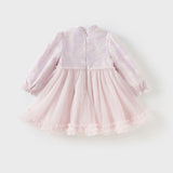 Dave&Bella Toddler Girls Hydrangea Print Mesh Chinese Style A-line Princess Dress