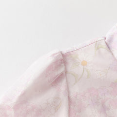 Dave&Bella Girls Autumn Hydrangea Print Mesh Chinese Style A-line Princess Dress