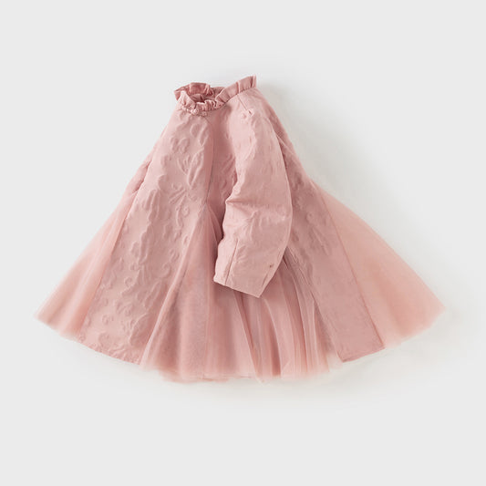 Dave&Bella Toddler Girls Autumn Noble Pink A-line Princess Mesh Dress