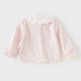 Dave&Bella Toddler Girls Cotton Sweet Pink Butterfly Print Shirts Top
