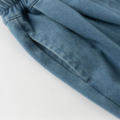 Dave&Bella Toddler Girls Autumn Denim Blue Loose Causal Jeans Pants