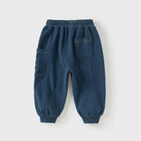 Dave&Bella Boys Toddler Outdoor Drawstring Dark Blue Sweatpants