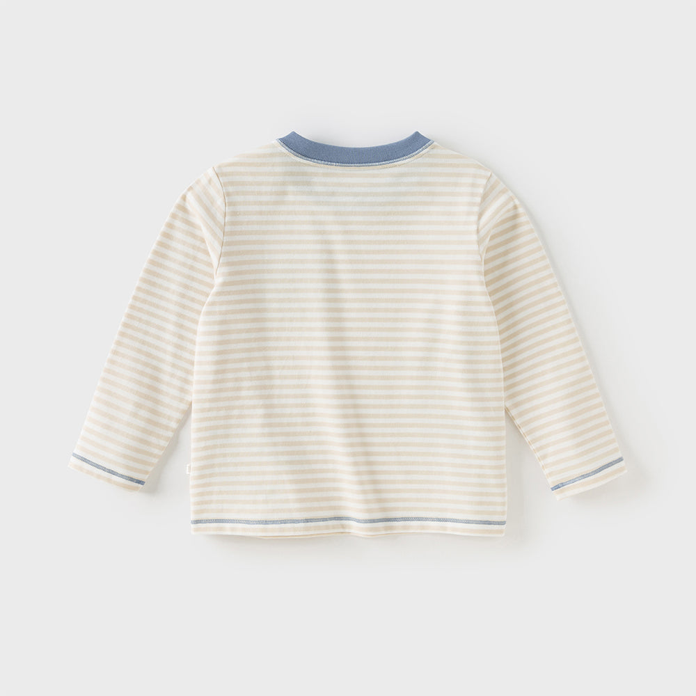 Dave&Bella Toddler Boys Cotton Apricot Striped T-shirts Tops