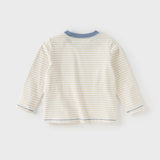 Dave&Bella Toddler Boys Cotton Apricot Striped T-shirts Tops