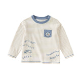 Dave&Bella Toddler Boys Cotton Apricot Striped T-shirts Tops