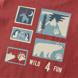 Dave&Bella Toddler Boys Red Playful Cotton T-shirt Tops