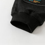 Dave&Bella Toddler Boys Cotton Carbon Black Casual Drawstring Jeans