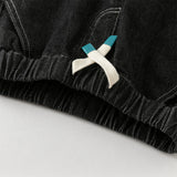 Dave&Bella Toddler Boys Cotton Carbon Black Casual Drawstring Jeans
