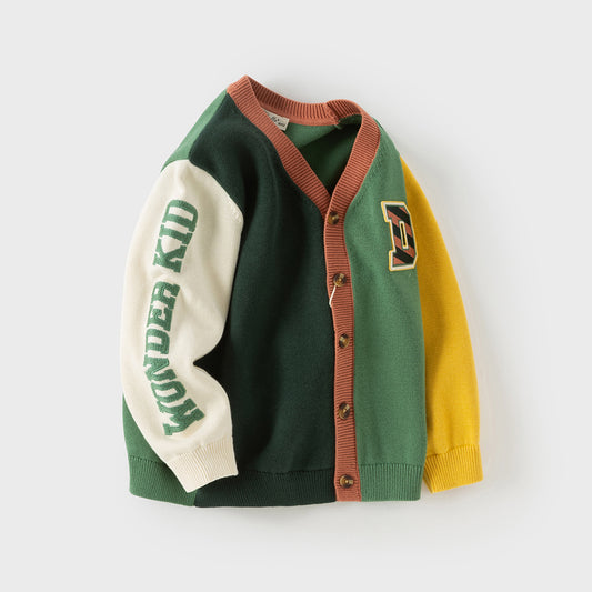 Dave&Bella Toddler Boys Autumn Green Cotton Cardigans Coats