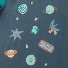 Dave&Bella Boys Autumn Blue Cotton Star Print Toddler T-shirts Tops