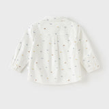 Dave&Bella Toddler Boys Breathable Cotton Cute White Print Casual Shirts Tops