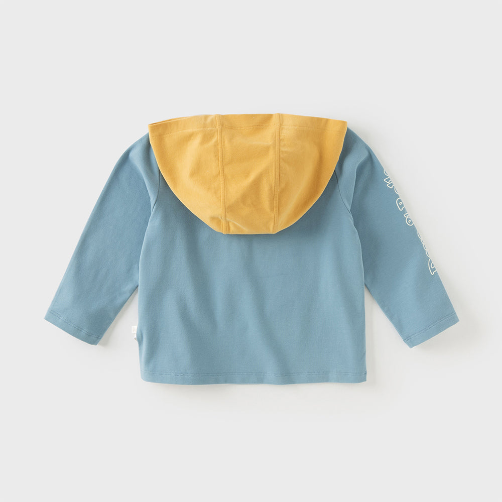 Dave&Bella Toddler Boys Light Blue Casual Hooded Sweatshirts Tops