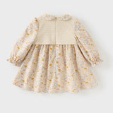 Dave&Bella Toddler Girls Cotton Floral Print A-line Princess Dress