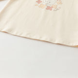Dave&Bella Toddler Girls Cute Beige Cartoon Print T-shirts Tops