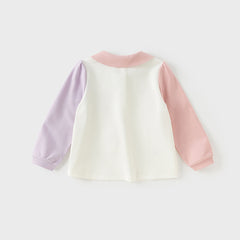 Dave&Bella Girls Autumn Cute Colorblocked Long Sleeve Polo T-shirt Top