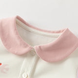 Dave&Bella Toddler Girls Cute Color-blocked Doll Collar Long Sleeve Polos