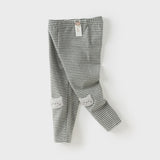 Dave&Bella Toddler Girls Grey Striped Cotton Cute Leggings Pants