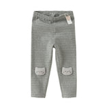 Dave&Bella Toddler Girls Grey Striped Cotton Cute Leggings Pants