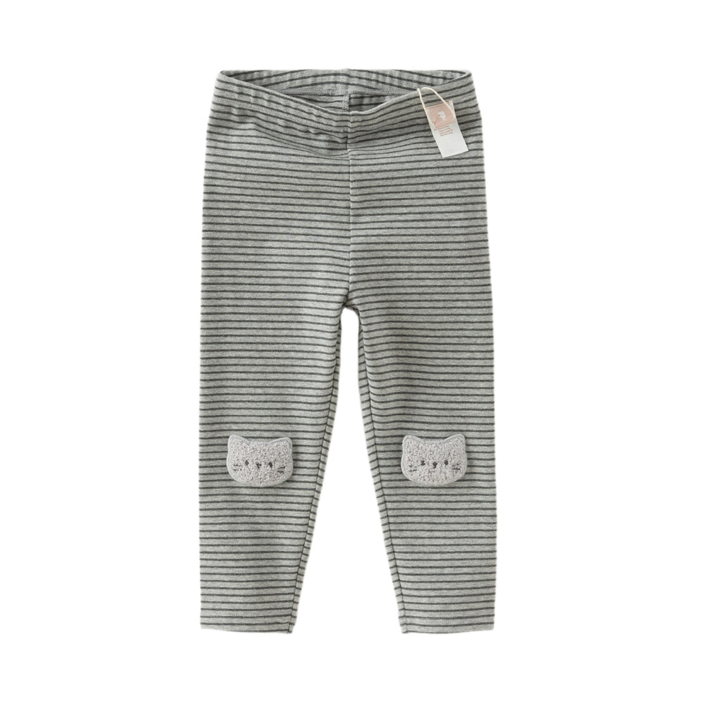 Dave&Bella Toddler Girls Winter Grey Striped Cotton Cute Leggings Pants