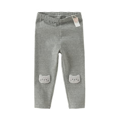 Dave&Bella Toddler Girls Winter Grey Striped Cotton Cute Leggings Pants