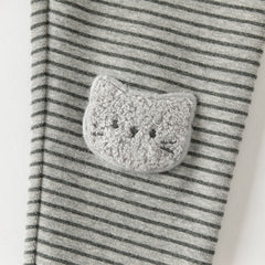 Dave&Bella Toddler Girls Winter Grey Striped Cotton Cute Leggings Pants