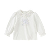Dave&Bella Girls Toddler Adorable Cotton Lace Collar Print T-shirt Tops