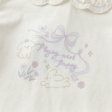 Dave&Bella Girls Toddler Adorable Cotton Lace Collar Print T-shirt Tops