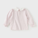 Dave&Bella Girls Toddler Adorable Cotton Lace Collar Print T-shirt Tops